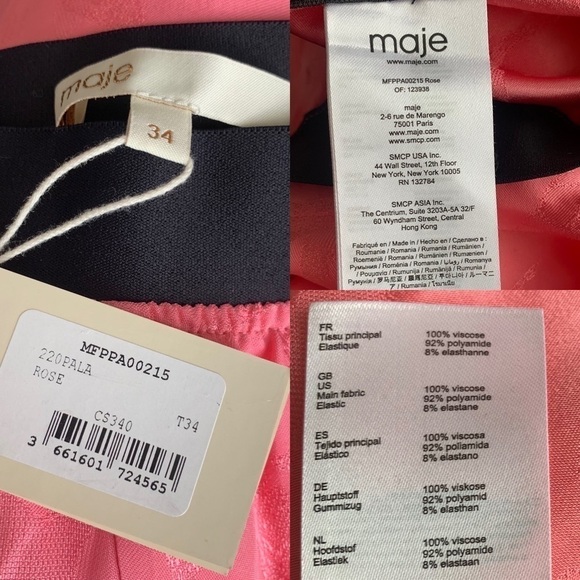 Maje Pala Jacquard Wide-Leg Pants Bubblegum - Picture 13 of 14